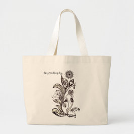 Grande Bolsa Tote Mandala Sol Nascente, Alegria Crescente