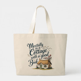 Grande Bolsa Tote “Mentalmente em uma Cabana com um Bom L