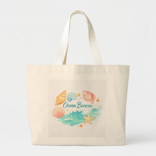 Grande Bolsa Tote Ocean Breeze – Praia de Conchas e Ondas