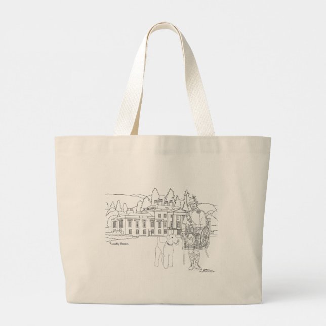 Grande Bolsa Tote Rossdhu Mansion Escócia (Verso)