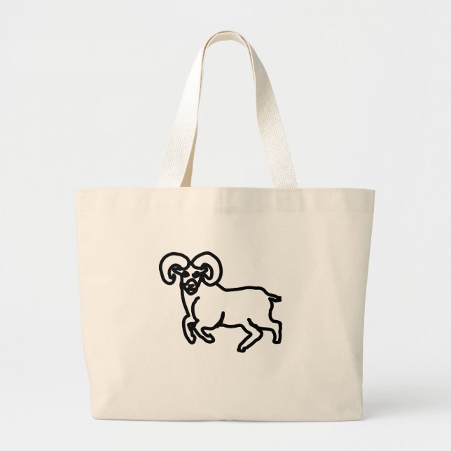 Grande Bolsa Tote Zodíaco Carneiro Ousada (Frente)