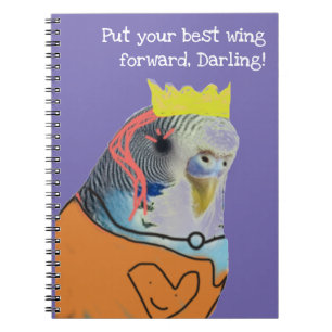 Grande caderno espiral de periquito coroado