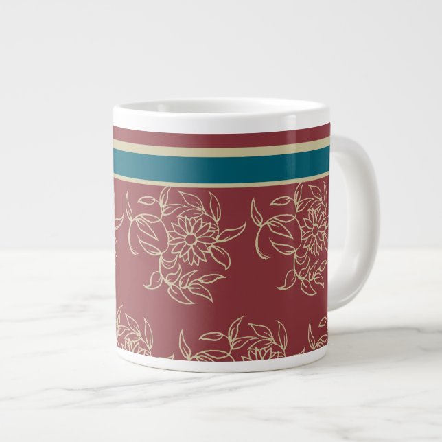 Grande Café de tamanho Jumbo ou Caneca de Sopa, Azul Maro (Frente Esquerda)