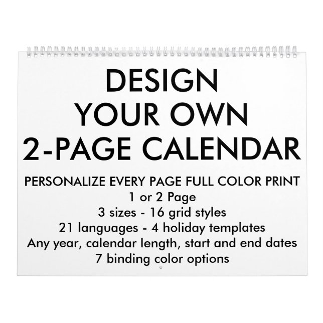 Grande calendário 2-Page personalizado costume (Capa)