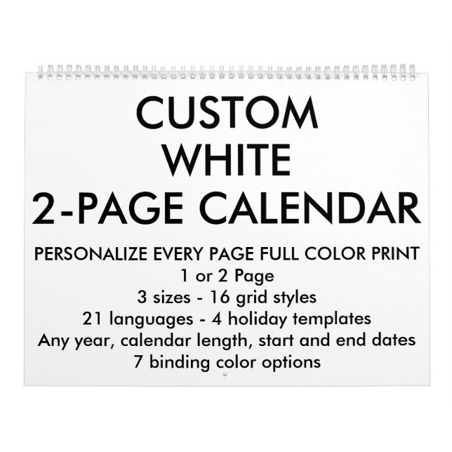 Grande calendário 2-Page personalizado costume (Capa)