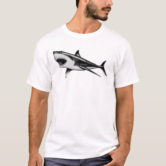 Grande camisa do tubarão branco (Frente)