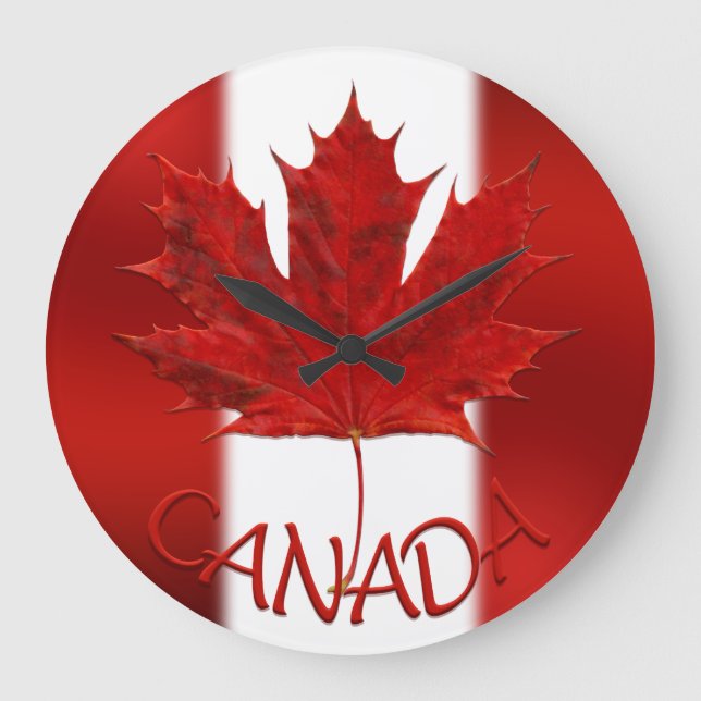 Grande Canadá Relógio Canadá Bandeira Souvenir Wall Clock (Frente)