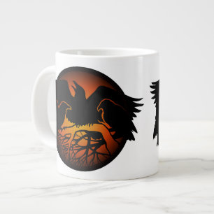 Grande Caneca de Arte de Corvo Caneca de Café Selvagem Ca