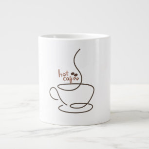 Grande Caneca de Arte de Linha Café Quente
