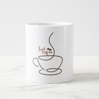 Grande Caneca de Arte de Linha Café Quente