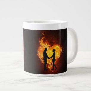 Grande Caneca de café 15 oz. Imagem do amor ao coração e