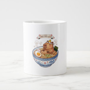 Grande Caneca de Café Anime Tacho de Ramen de Capivara Fo
