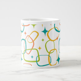 Grande Caneca de Café Atom Age Retro de Meados do Século