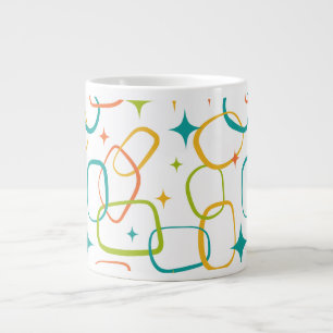 Grande Caneca de Café Atom Age Retro de Meados do Século