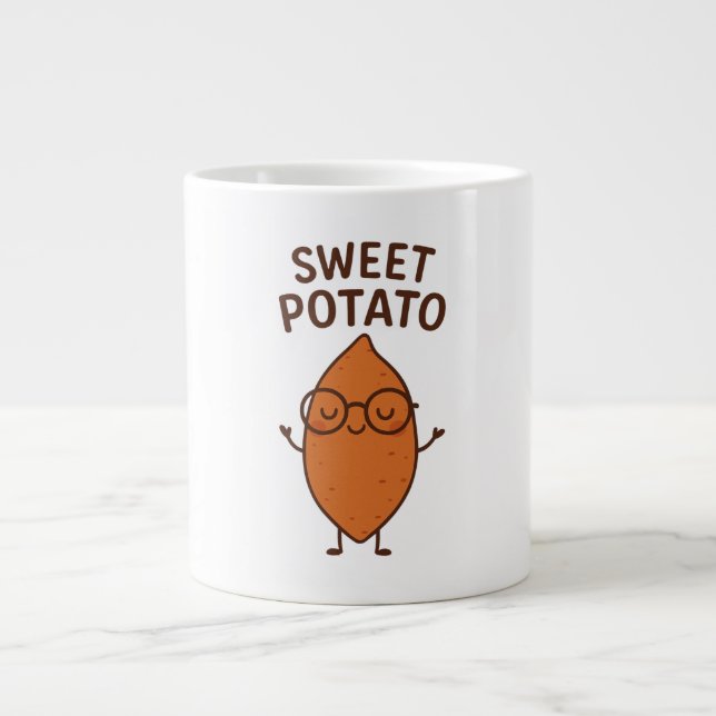 Grande Caneca de Café Batata Doce Fofa (Frente)