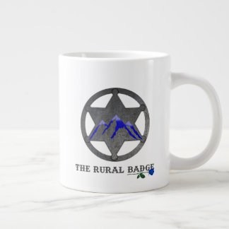 Grande Caneca de Café Branca com Emblema Rural