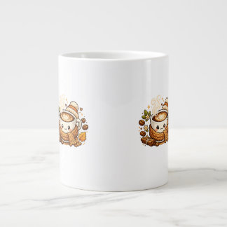 Grande Caneca de Café Cappuccino Aconchegante Fofa