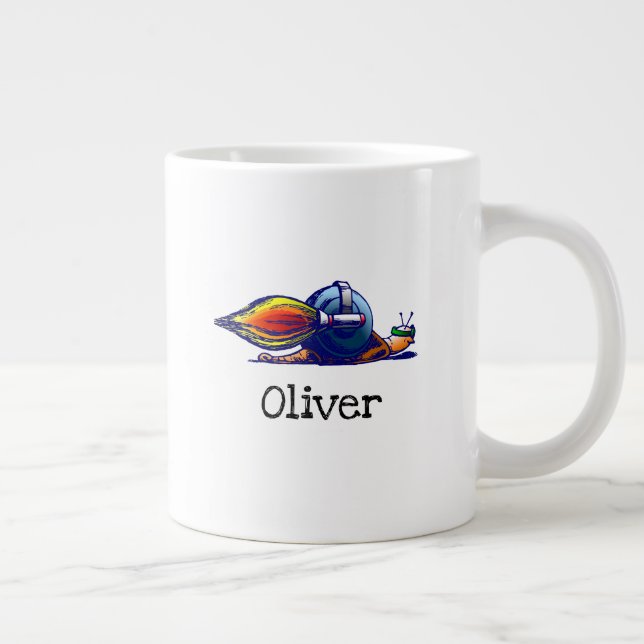 Grande Caneca de Café Caracol Foguete (Direita)