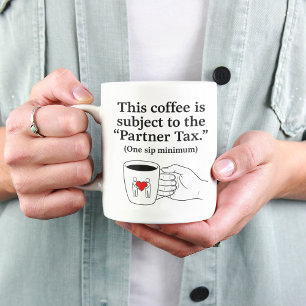 Grande Caneca de Café Casais Engraçados Imposto Parceiro