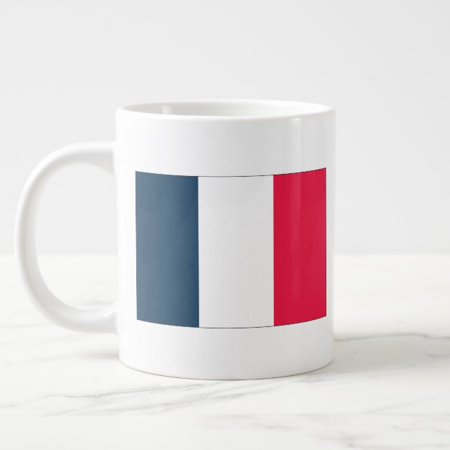 Grande Caneca de Café / Chá com Bandeira Francesa e Hino  (Esquerda)
