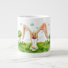 Grande Caneca de Café Coelho Engraçado com Atitude
