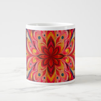 Grande Caneca de café Colorido Kaleidoscópio Alegre