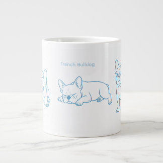 Grande Caneca de Café com Arte Minimalista de Bulldog Fra