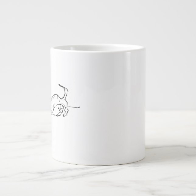 Grande Caneca de Café com Cachorro Salsicha em Desenho Di (Frente)