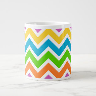 Grande caneca de café com chevron de primavera
