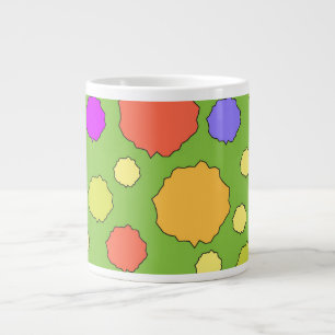 Grande Caneca de café com círculos coloridos retrô funky