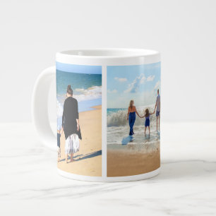 Grande Caneca de Café com Colagem de Fotos da Família Per