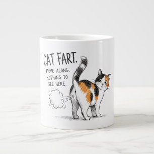 Grande Caneca de Café com Desenho Engraçado de Gato Fazen