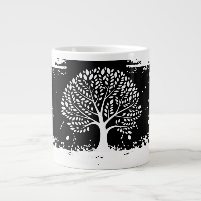 Grande Caneca de Café com Efeito de respingo da Árvore da (Frente)
