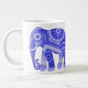 GRANDE CANECA DE CAFÉ COM ELEFANTE AZUL REFRESCANTE
