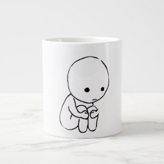 Grande Caneca de Café com Estética de Humor Triste