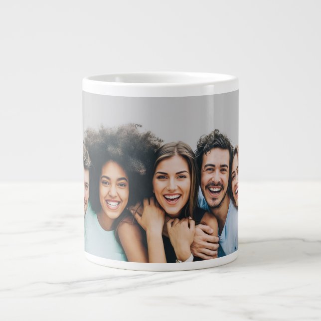 Grande Caneca de Café com Foto dos Amigos (Frente)