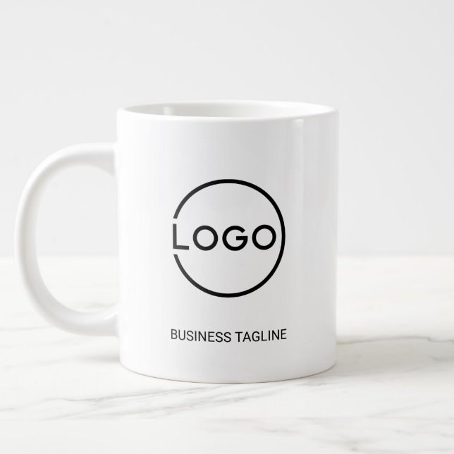 Grande Caneca de Café com Logotipo Empresarial Personaliz (Esquerda)