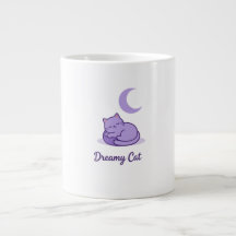 Caneca de Café da Lua do Gato Sonhador | Presente