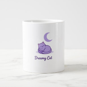 Grande Caneca de Café da Lua do Gato Sonhador Presente