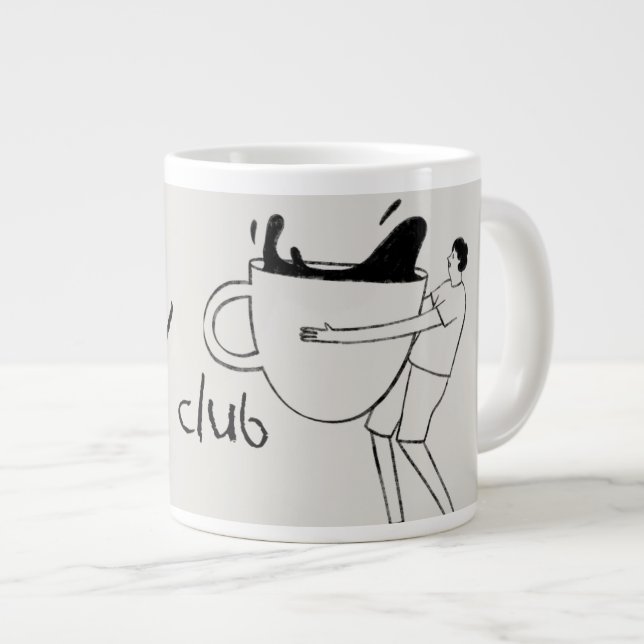 Grande Caneca de Café da Manhã Divertida (Frente Esquerda)