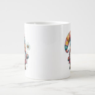 Grande Caneca de café de 20 oz Jumbo-Gnome com Flor
