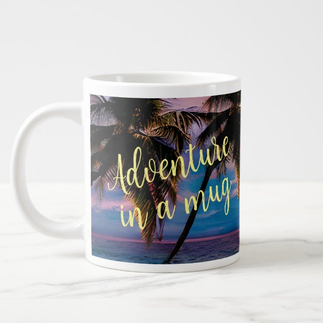 Grande Caneca de café de aventura personalizada para a pr (Esquerda)