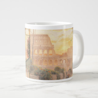 Grande Caneca de Café de Cerâmica do Coliseu de Roma Vint