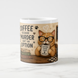 Grande Caneca de Café de Gato Engraçado