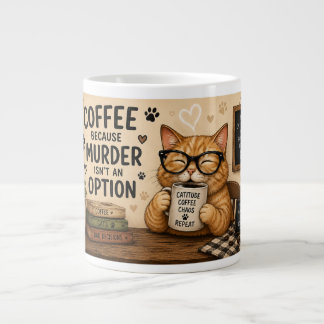 Grande Caneca de Café de Gato Engraçado