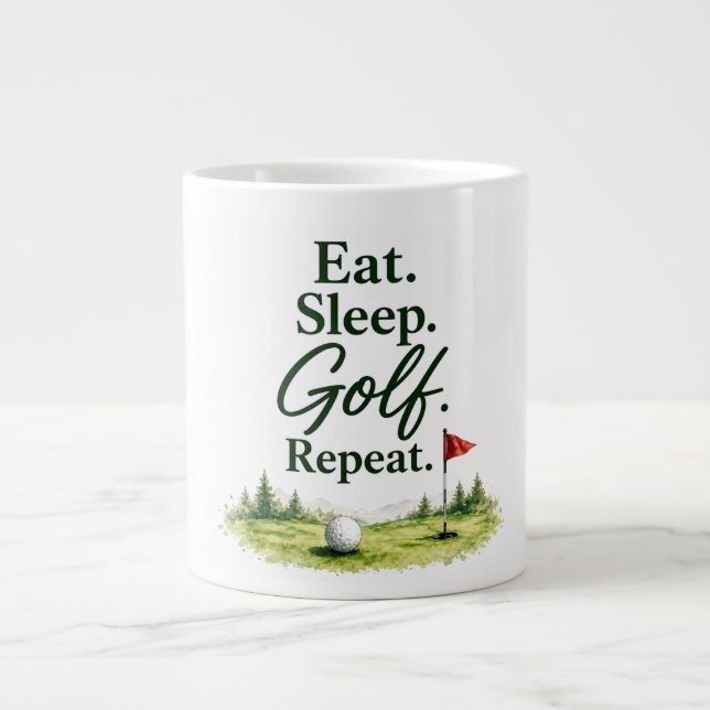 Grande Caneca de Café de Golfe Presente de Humor de Golfi (Frente)