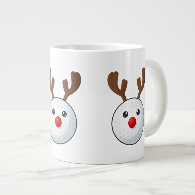 Grande Caneca de café de Natal de golfe (Frente Esquerda)