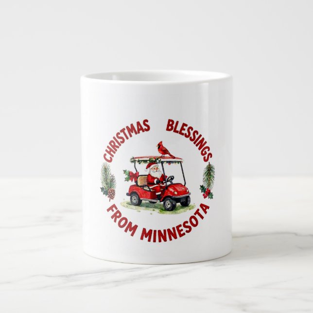 Grande Caneca de Café de Natal de Golfe (Frente)