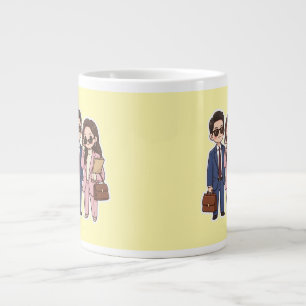 Grande Caneca de Café do Adorável Casal de Advogados Chib