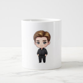 Grande Caneca de Café do Galã do Drama Coreano Elegante
